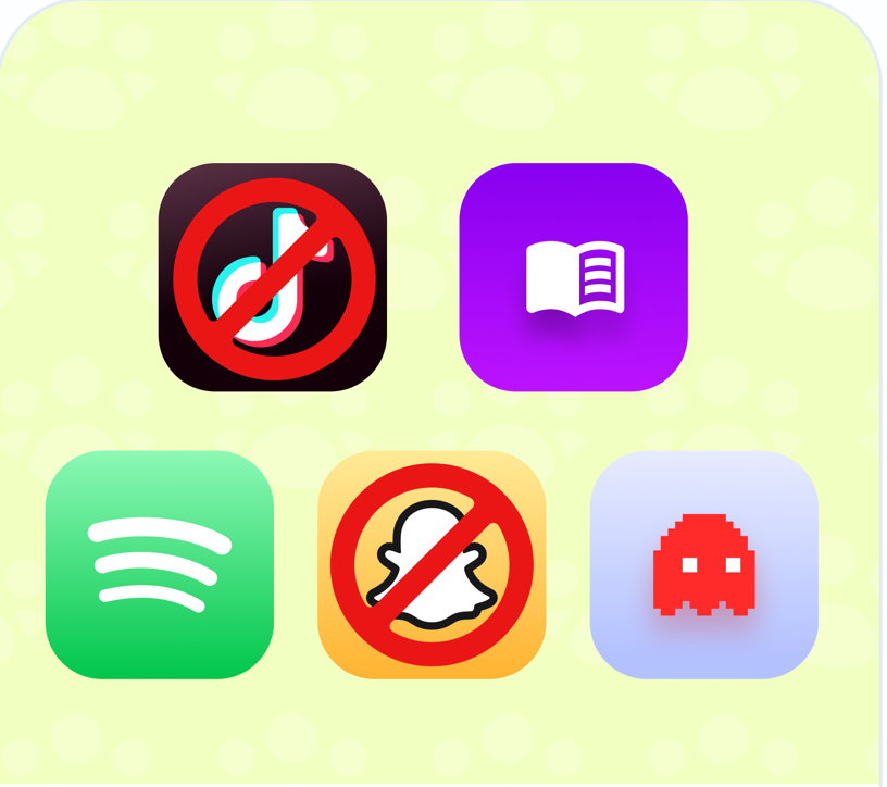Distracting apps paused while learning and useful apps stay available.