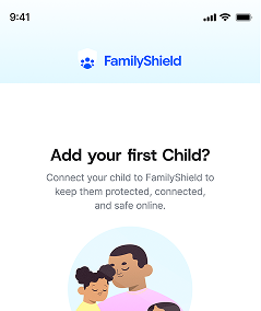 Add your first child screen.